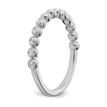 14K Weißgold Ehering mit echten Diamanten