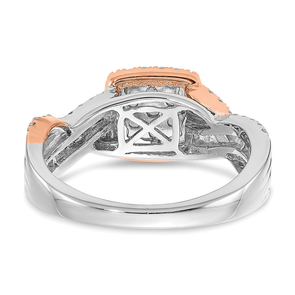 14K Weiß- und Roségold Fashion-Ring mit echten Diamanten