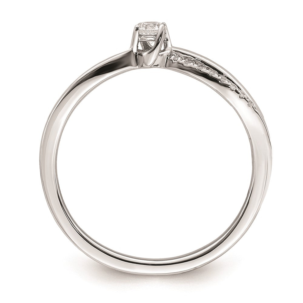 14K Weißgold Ring mit echten Diamanten für Verlobungsversprechen