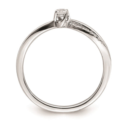 14K Weißgold Ring mit echten Diamanten für Verlobungsversprechen