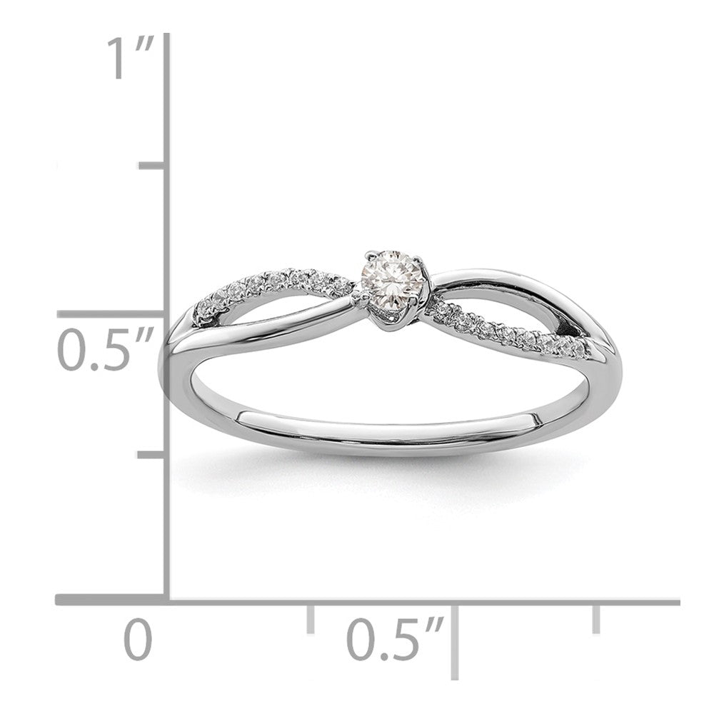 14K Weißgold Ring mit echten Diamanten für Verlobungsversprechen