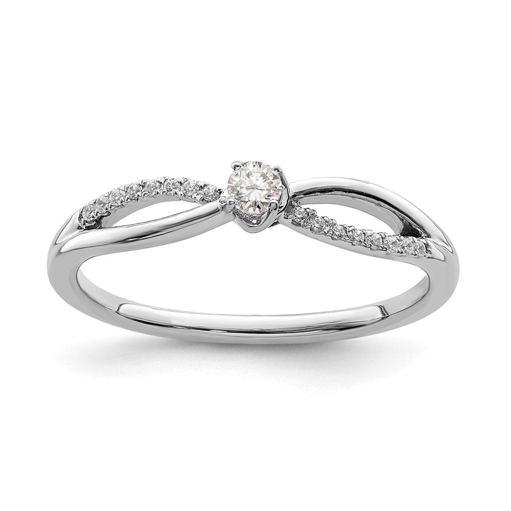 First Promise 14K Weißgold 0,125 ct. Labor-Diamant VS/SI+ G+ Petite Verlobungsring