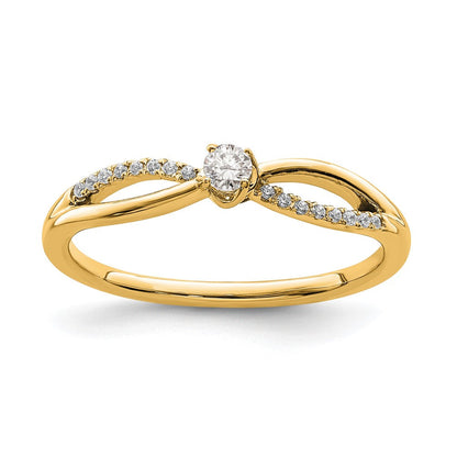 14K Gelbgold First Promise 0,125 ct. Labor-Diamant VS/SI+ G+ Petite Verlobungsring