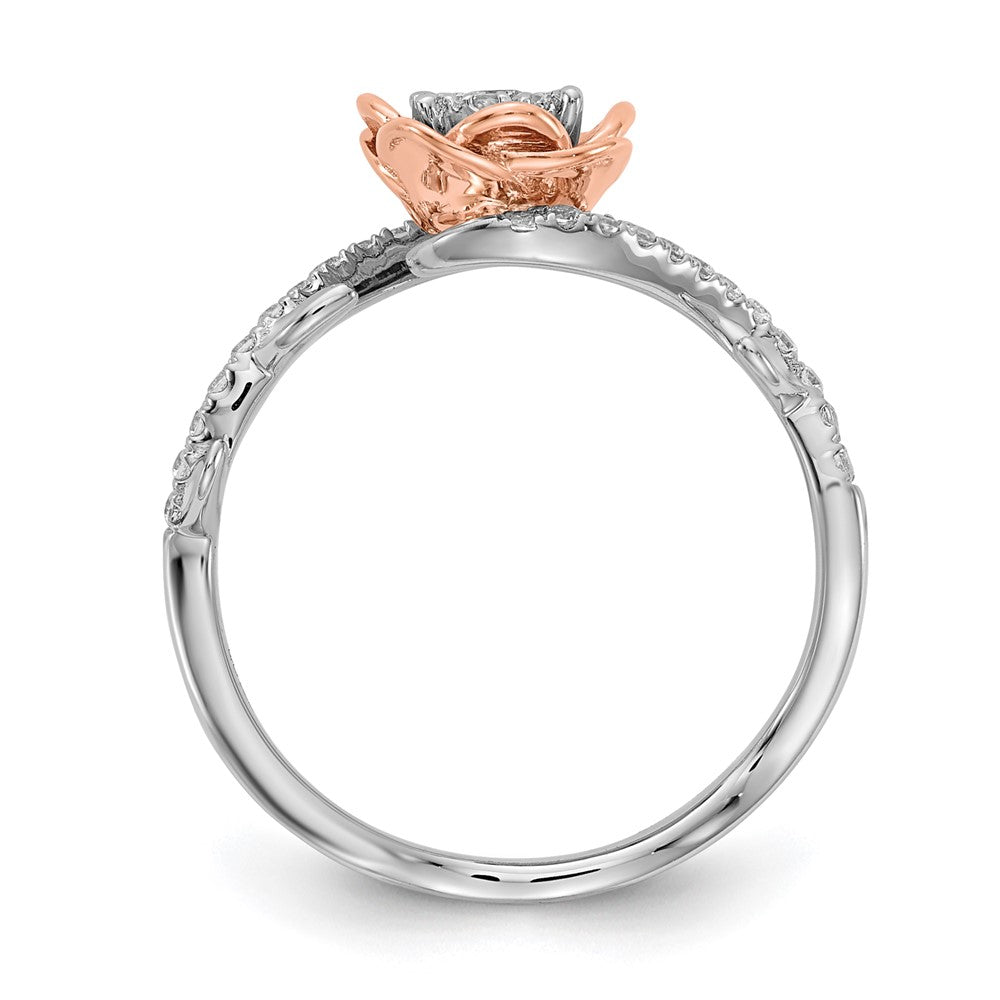 14K Weiß- & Roségold Fashion-Ring mit echten Diamanten