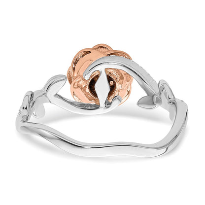 14K Weiß- & Roségold Fashion-Ring mit echten Diamanten