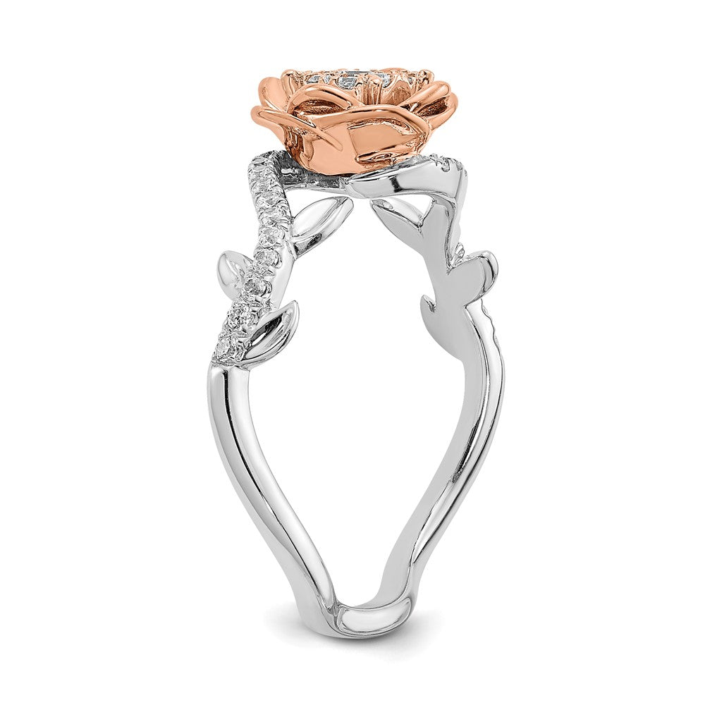 14K Weiß- & Roségold Fashion-Ring mit echten Diamanten