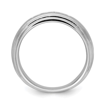 14K Weißgold Echt Diamant Herren Ring