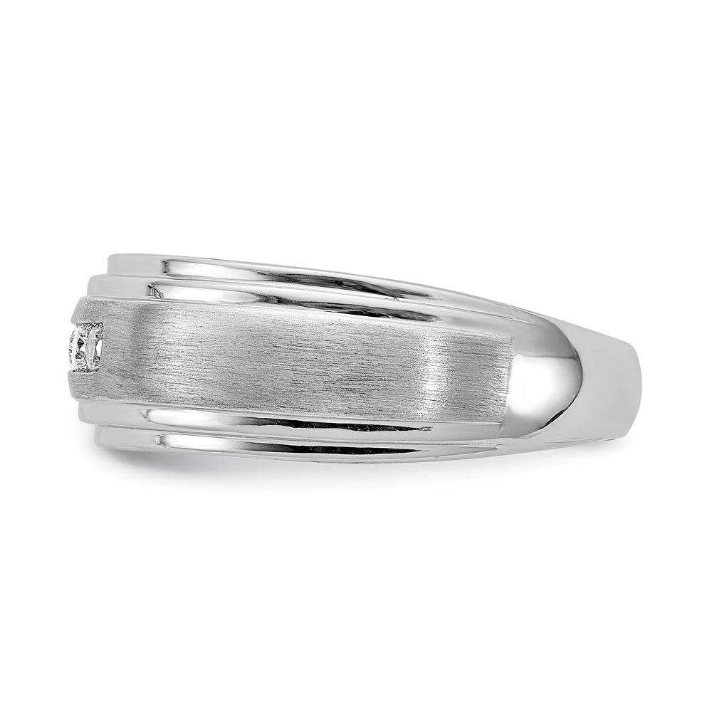 14K Weißgold Echt Diamant Herren Ring