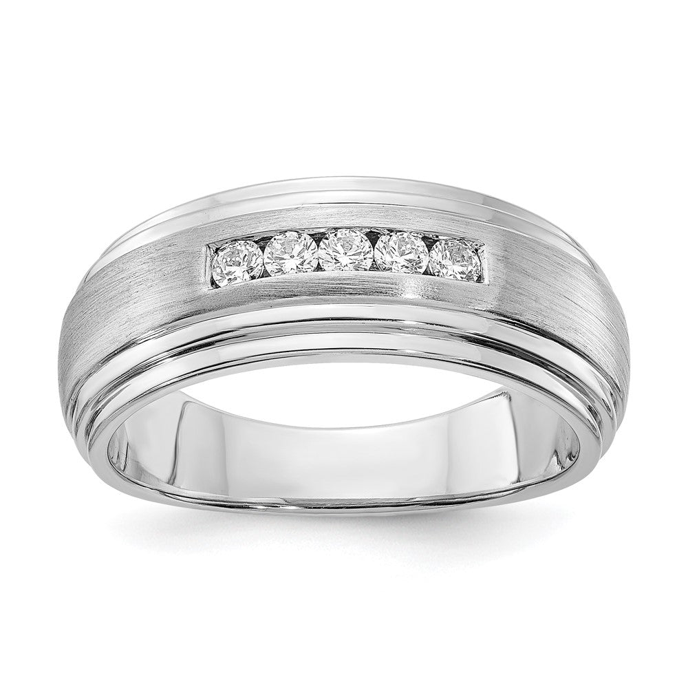 14K Weißgold Echt Diamant Herren Ring
