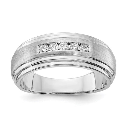 14K Weißgold Echt Diamant Herren Ring