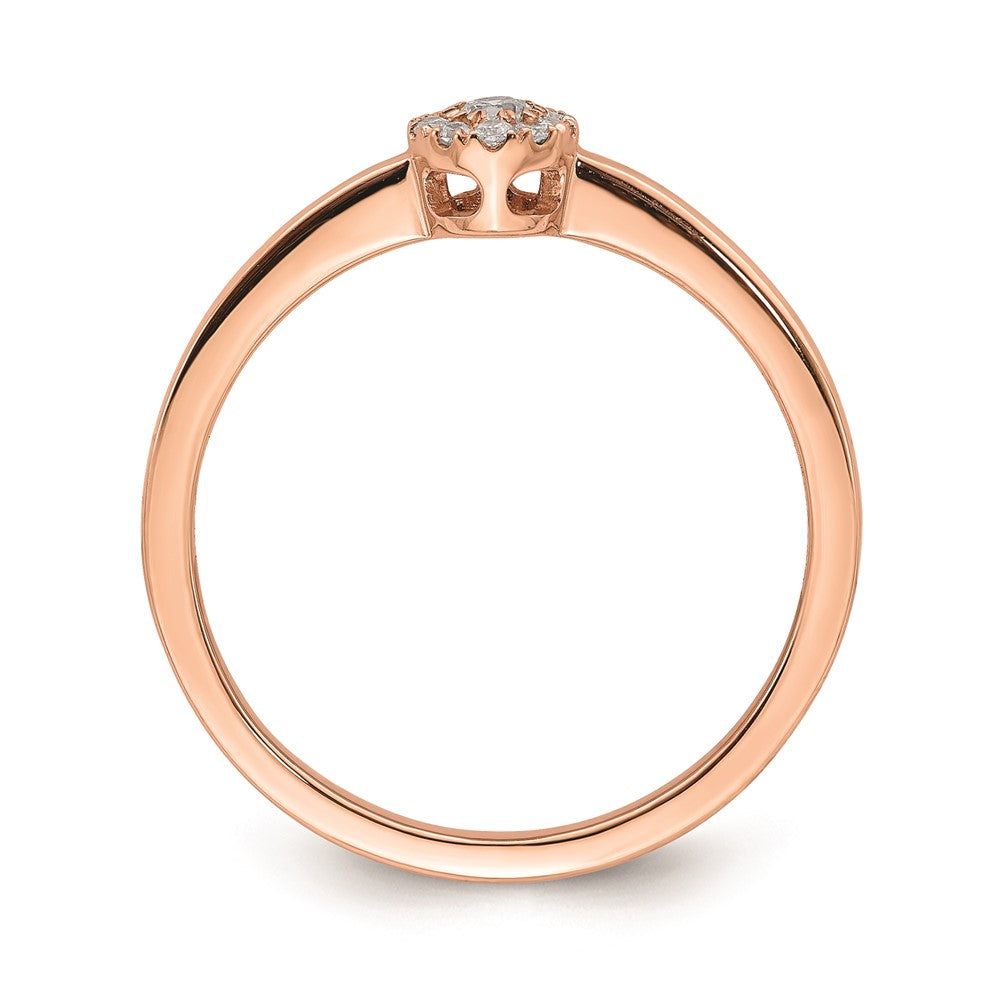 14K Roségold Verlobungsversprechen-Ring mit echten Diamanten