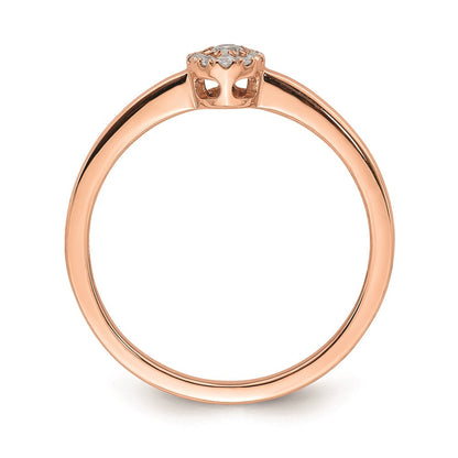 14K Roségold Verlobungsversprechen-Ring mit echten Diamanten