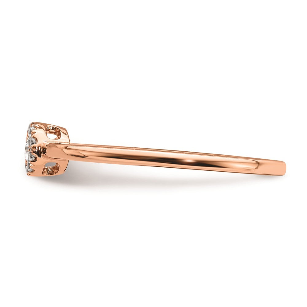 14K Roségold Verlobungsversprechen-Ring mit echten Diamanten