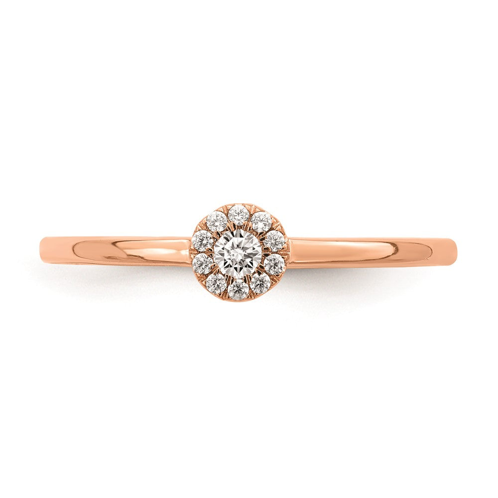 14K Roségold Verlobungsversprechen-Ring mit echten Diamanten