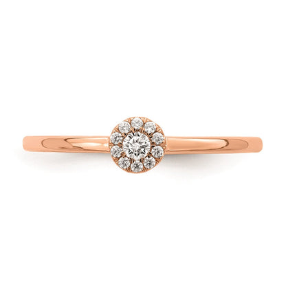 14K Roségold Verlobungsversprechen-Ring mit echten Diamanten