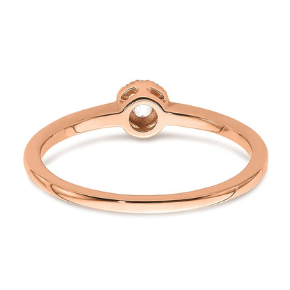 14K Roségold Verlobungsversprechen-Ring mit echten Diamanten