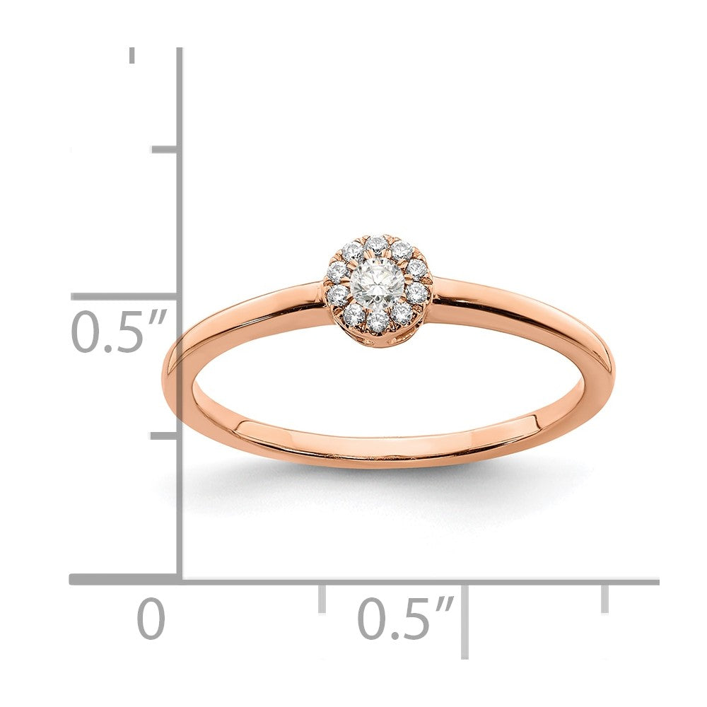 14K Roségold Verlobungsversprechen-Ring mit echten Diamanten