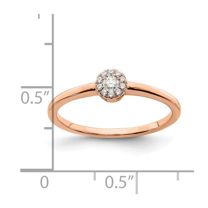 14K Roségold Verlobungsversprechen-Ring mit echten Diamanten