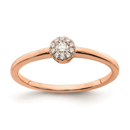 14K Roségold Verlobungsversprechen-Ring mit echten Diamanten