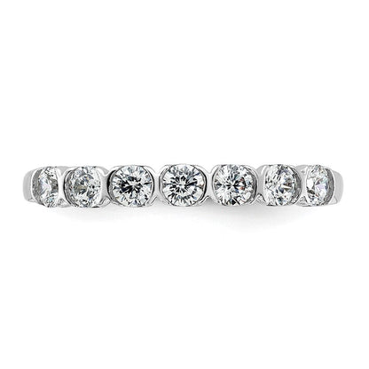 14K Weißgold 7 Stein 1/2 Karat Diamant Komplett Ehering