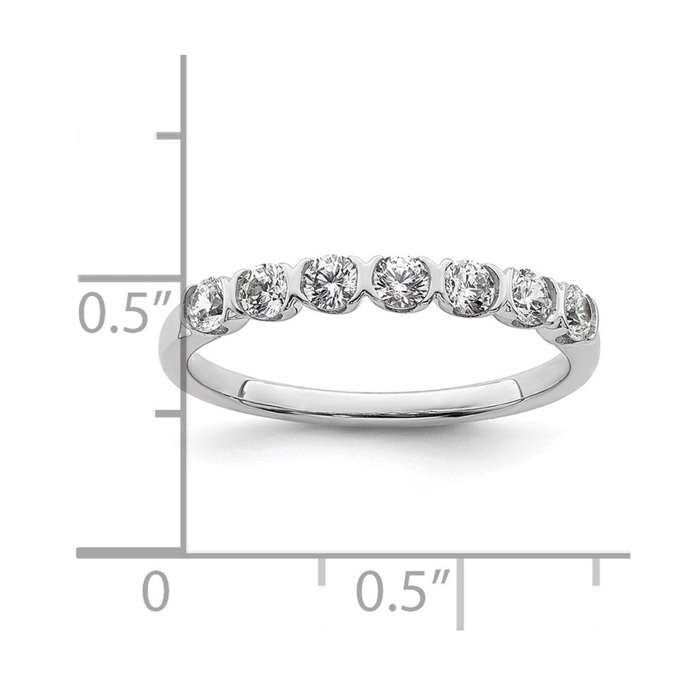 14K Weißgold 7 Stein 1/2 Karat Diamant Komplett Ehering