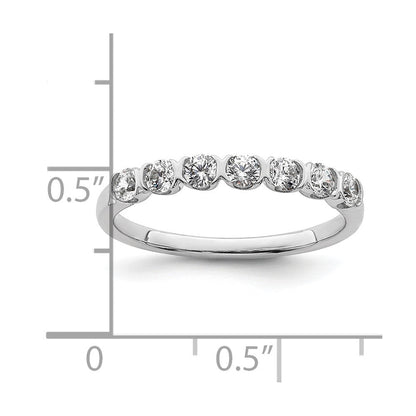 14K Weißgold 7 Stein 1/2 Karat Diamant Komplett Ehering