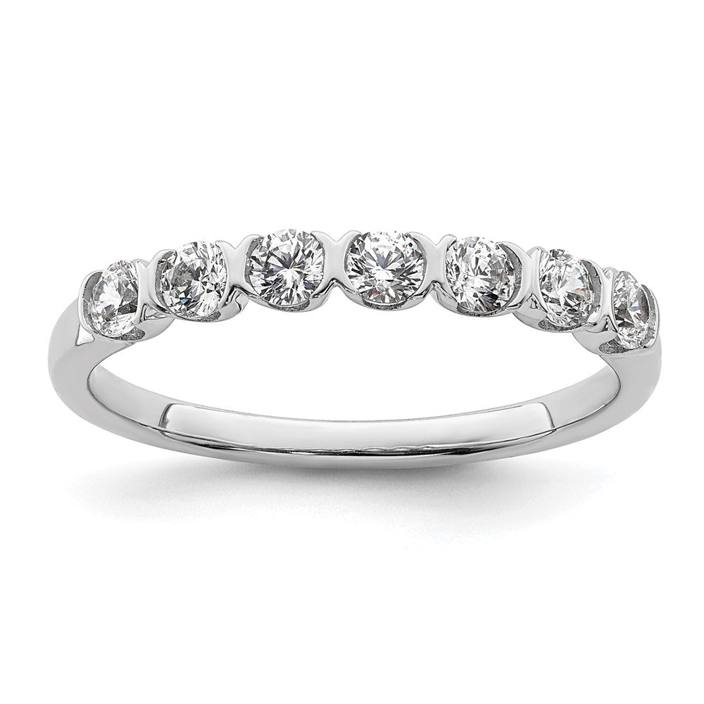 14K Weißgold 7 Stein 1/2 Karat Diamant Komplett Ehering