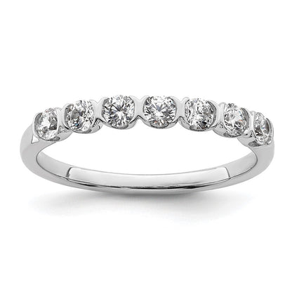 14K Weißgold 7 Stein 1/2 Karat Diamant Komplett Ehering