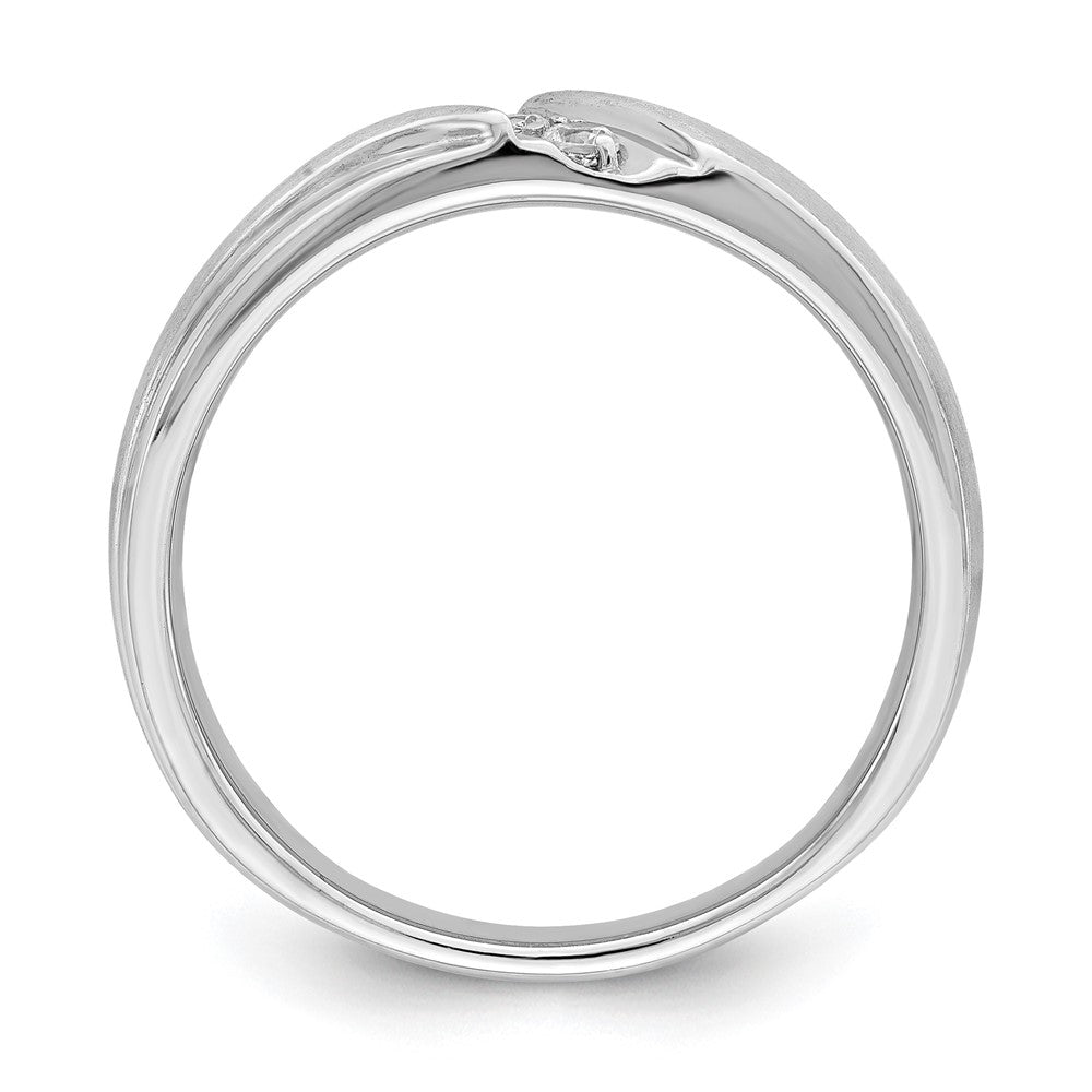 14K Weißgold Herrenring mit echten Diamanten