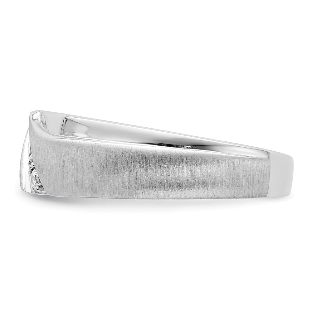 14K Weißgold Herrenring mit echten Diamanten