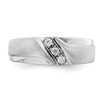 14K Weißgold Herrenring mit echten Diamanten