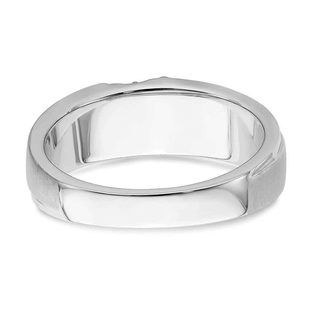 14K Weißgold Herrenring mit echten Diamanten