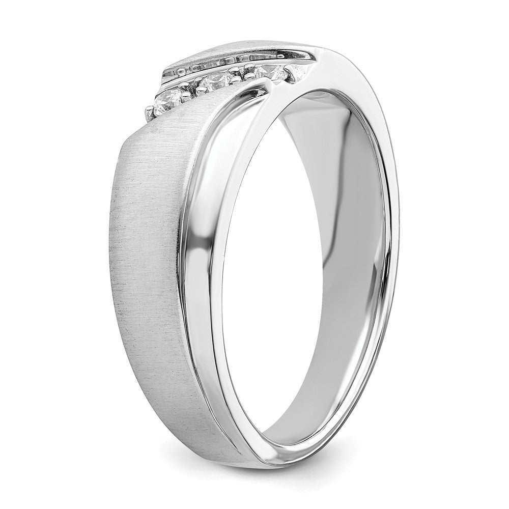 14K Weißgold Herrenring mit echten Diamanten