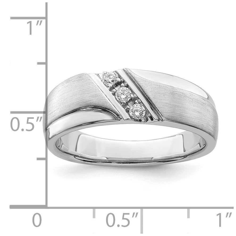 14K Weißgold Herrenring mit echten Diamanten