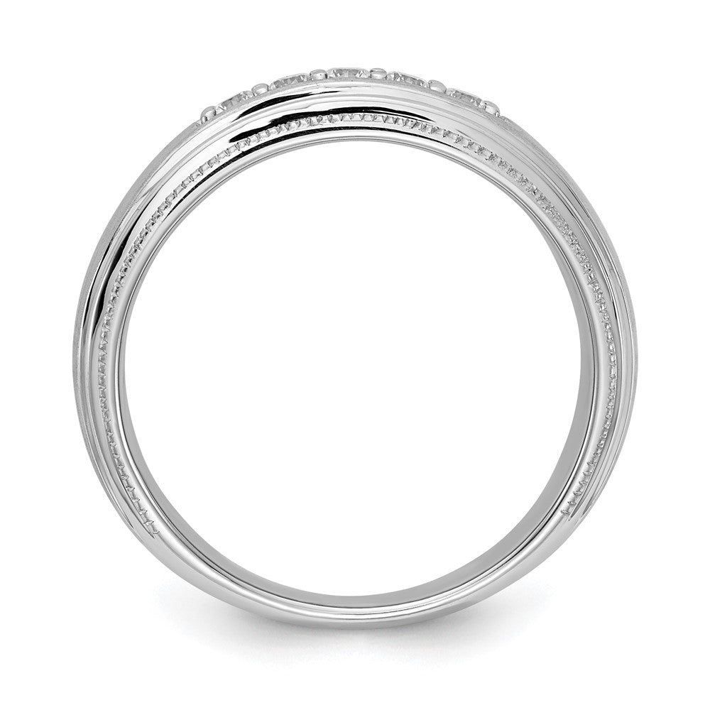 14K Weißgold Herren-Ring mit echten Diamanten