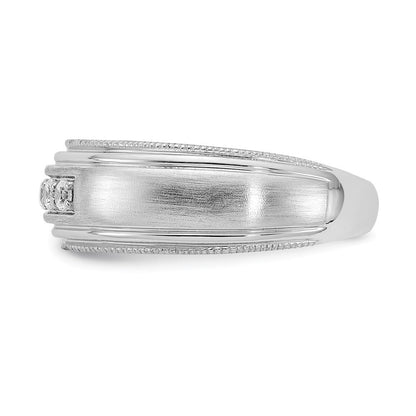14K Weißgold Herren-Ring mit echten Diamanten