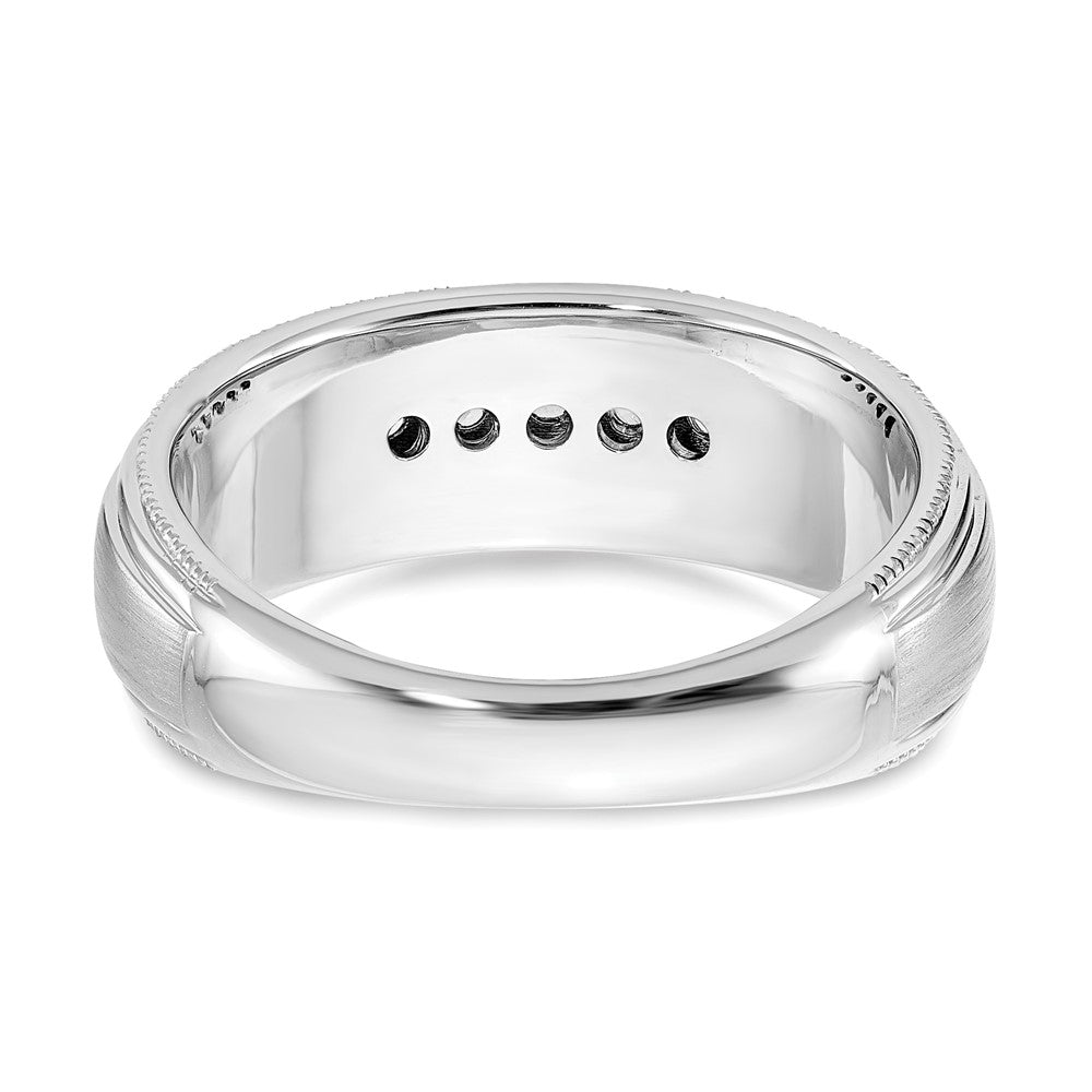 14K Weißgold Herren-Ring mit echten Diamanten