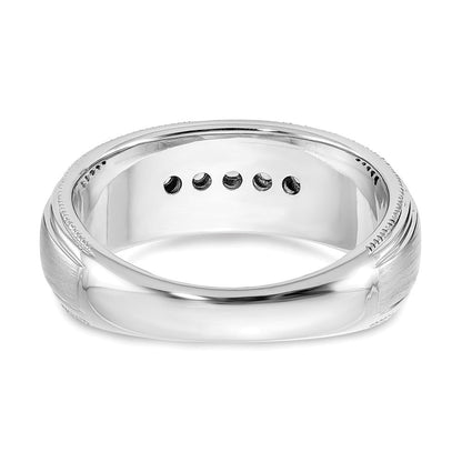 14K Weißgold Herren-Ring mit echten Diamanten