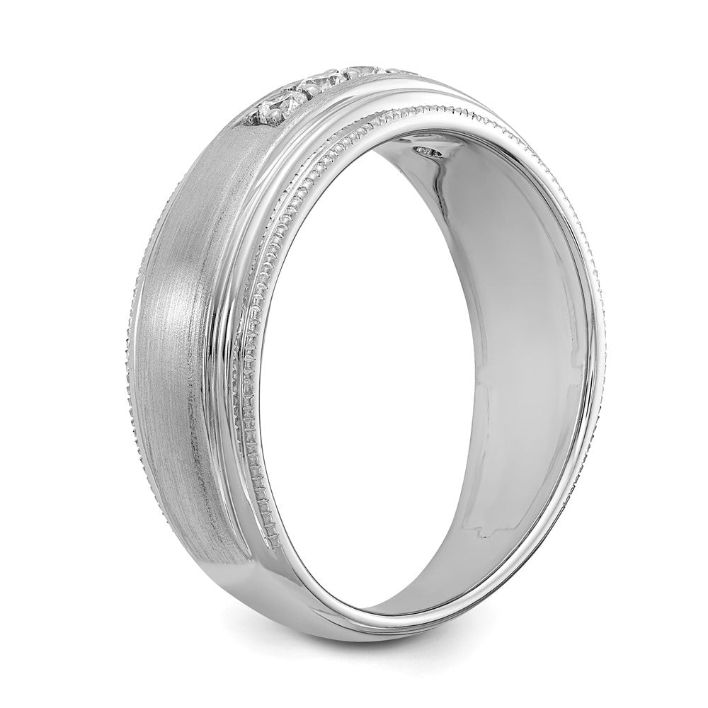 14K Weißgold Herren-Ring mit echten Diamanten