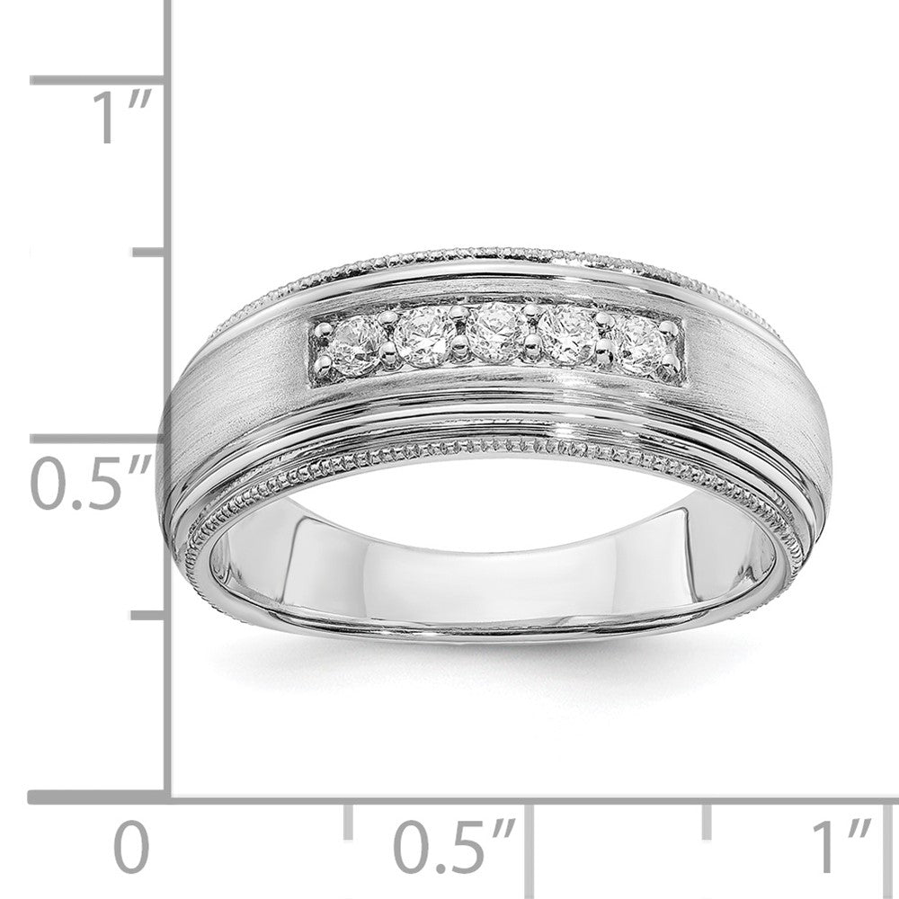 14K Weißgold Herren-Ring mit echten Diamanten