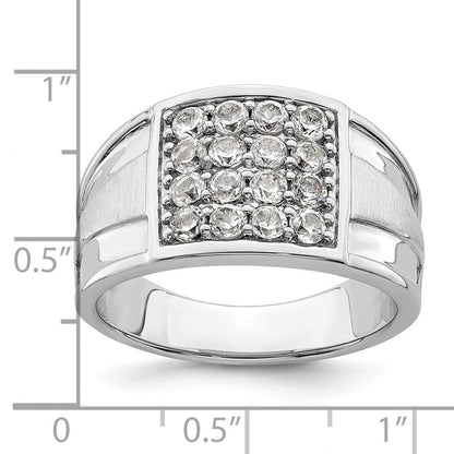 14K Weißgold Ring mit 1,5 ct. gezüchteten Diamanten VS/SI+ G+ im Cluster-Design für Herren