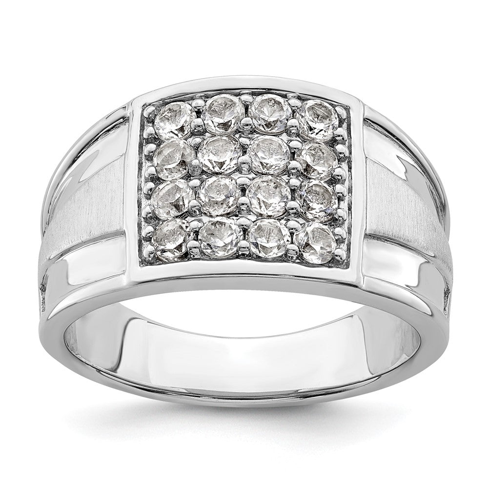 14K Weißgold Ring mit 1,5 ct. gezüchteten Diamanten VS/SI+ G+ im Cluster-Design für Herren