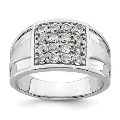 14K Weißgold Ring mit 1,5 ct. gezüchteten Diamanten VS/SI+ G+ im Cluster-Design für Herren