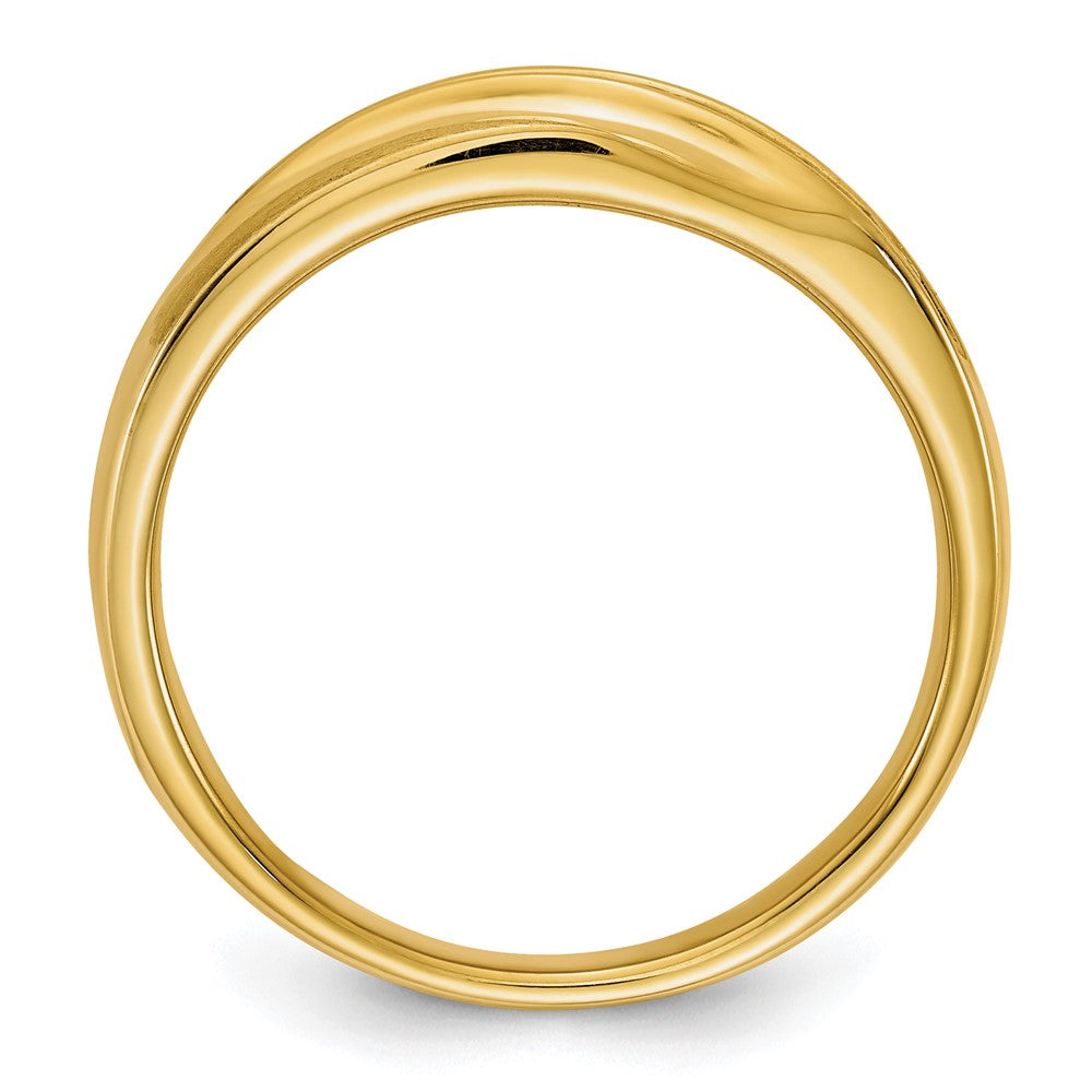 14K Gelbgold Herren-Ring, poliert & satiniert, mit im Labor gezüchteten VS/SI+ G+ Diamanten
