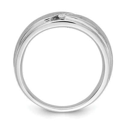 14K Weißgold Herrenring mit echten Diamanten
