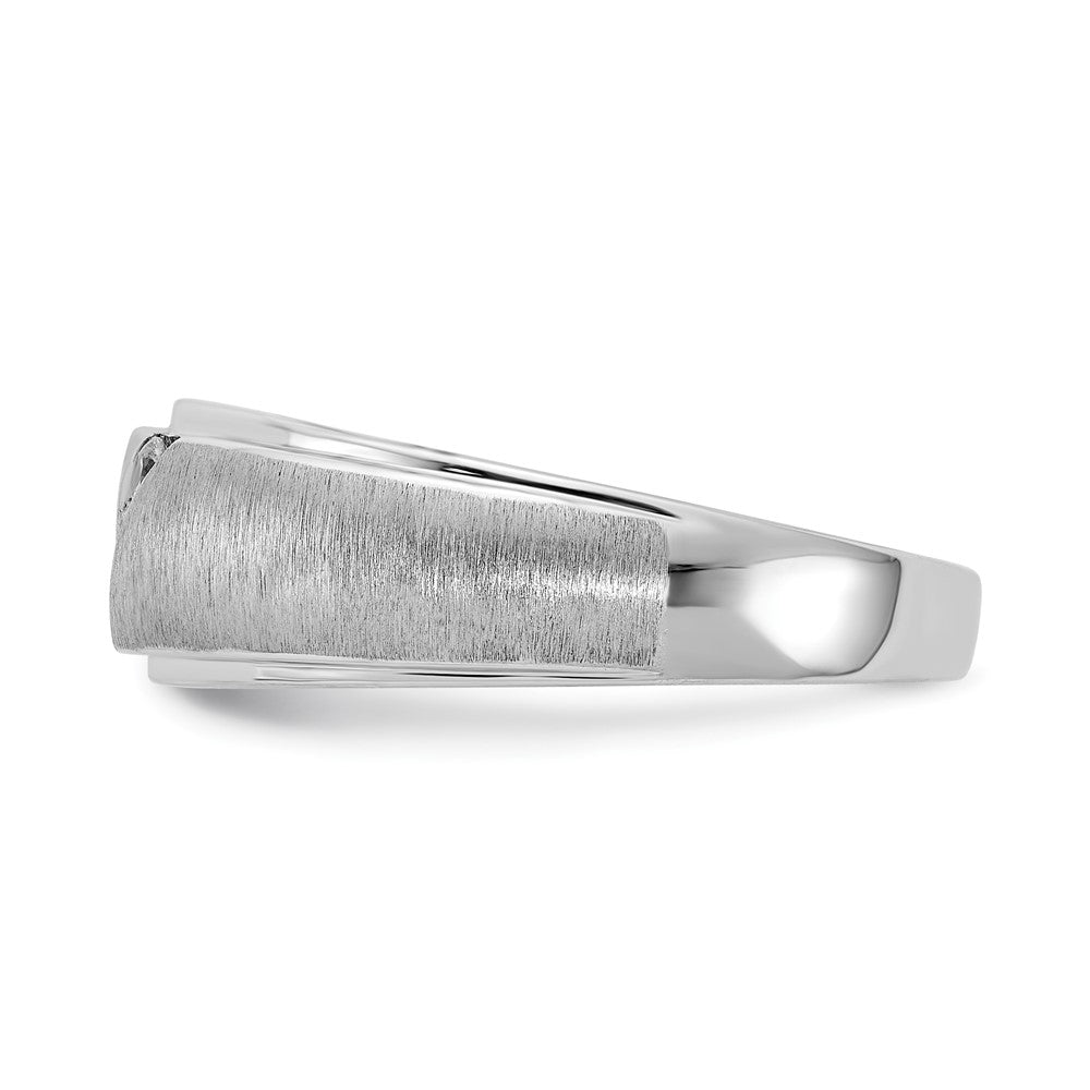 14K Weißgold Herrenring mit echten Diamanten