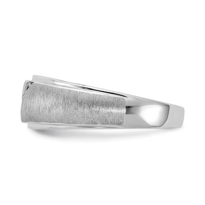 14K Weißgold Herrenring mit echten Diamanten