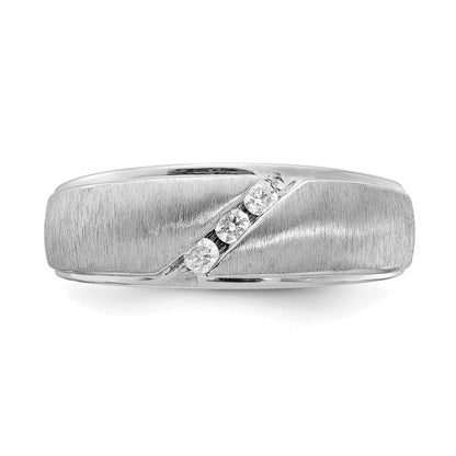 14K Weißgold Herrenring mit echten Diamanten