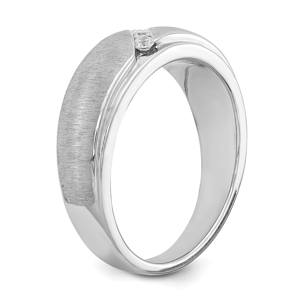 14K Weißgold Herrenring mit echten Diamanten