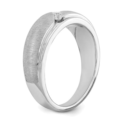 14K Weißgold Herrenring mit echten Diamanten
